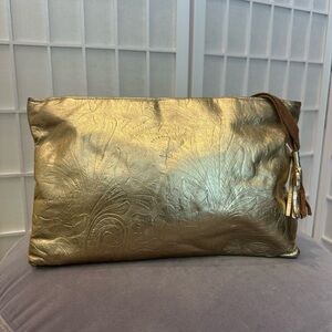 Gold Embossed Clutch Bag